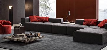 Серый диван в интерьере-11, Современный и стильный диван Драм